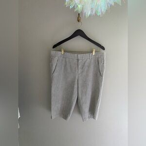 Vince Gray Cotton‎ Linen Blend Long Modest Shorts Size 10